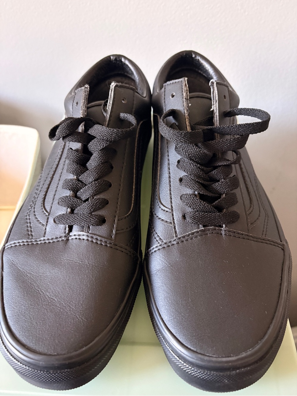 Vans Black Low-Top Leather-Style Sneakers